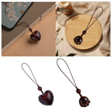Maxbell Wood Phone Chain Birthday Gift Stylish Key Chain Decoration Hanging Ornament Heart Shaped
