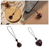 Maxbell Wood Phone Chain Birthday Gift Stylish Key Chain Decoration Hanging Ornament Heart Shaped