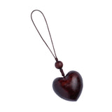 Maxbell Wood Phone Chain Birthday Gift Stylish Key Chain Decoration Hanging Ornament Heart Shaped