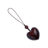 Maxbell Wood Phone Chain Birthday Gift Stylish Key Chain Decoration Hanging Ornament Heart Shaped