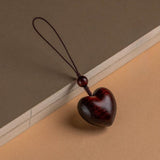 Maxbell Wood Phone Chain Birthday Gift Stylish Key Chain Decoration Hanging Ornament Heart Shaped