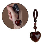 Maxbell Wood Key Chain Portable Housewarming Gift Minimalism Versatile Keyring Charm Heart Shaped