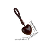 Maxbell Wood Key Chain Portable Housewarming Gift Minimalism Versatile Keyring Charm Heart Shaped