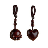 Maxbell Wood Key Chain Portable Housewarming Gift Minimalism Versatile Keyring Charm Heart Shaped