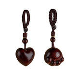 Maxbell Wood Key Chain Portable Housewarming Gift Minimalism Versatile Keyring Charm Heart Shaped