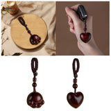 Maxbell Wood Key Chain Portable Housewarming Gift Minimalism Versatile Keyring Charm Heart Shaped