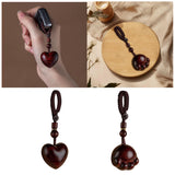 Maxbell Wood Key Chain Portable Housewarming Gift Minimalism Versatile Keyring Charm Heart Shaped