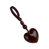 Maxbell Wood Key Chain Portable Housewarming Gift Minimalism Versatile Keyring Charm Heart Shaped