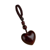 Maxbell Wood Key Chain Portable Housewarming Gift Minimalism Versatile Keyring Charm Heart Shaped