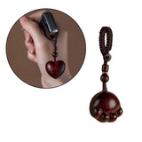 Maxbell Wood Key Chain Portable Housewarming Gift Minimalism Versatile Keyring Charm Cat Claw Shaped