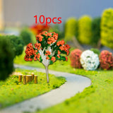 Maxbell 10 Pieces Miniature Trees Train Scenery DIY Crafts Railroad Artificial Trees 5.8cmx4.2cm