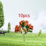 Maxbell 10 Pieces Miniature Trees Train Scenery DIY Crafts Railroad Artificial Trees 5.8cmx4.2cm