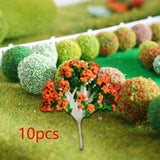 Maxbell 10 Pieces Miniature Trees Train Scenery DIY Crafts Railroad Artificial Trees 5.8cmx4.2cm