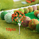 Maxbell 10 Pieces Miniature Trees Train Scenery DIY Crafts Railroad Artificial Trees 7cmx4.5cm