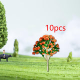 Maxbell 10 Pieces Miniature Trees Train Scenery DIY Crafts Railroad Artificial Trees 8.5cmx5.8cm