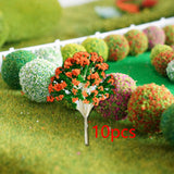 Maxbell 10 Pieces Miniature Trees Train Scenery DIY Crafts Railroad Artificial Trees 8.5cmx5.8cm