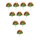 Maxbell 10 Pieces Miniature Trees Train Scenery DIY Crafts Railroad Artificial Trees 11cmx8cm