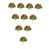 Maxbell 10 Pieces Miniature Trees Train Scenery DIY Crafts Railroad Artificial Trees 11cmx8cm