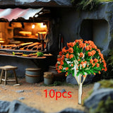 Maxbell 10 Pieces Miniature Trees Train Scenery DIY Crafts Railroad Artificial Trees 11cmx8cm
