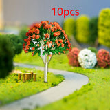 Maxbell 10 Pieces Miniature Trees Train Scenery DIY Crafts Railroad Artificial Trees 11cmx8cm