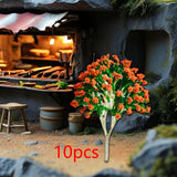 Maxbell 10 Pieces Miniature Trees Train Scenery DIY Crafts Railroad Artificial Trees 13cmx9.5cm