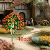 Maxbell 10 Pieces Miniature Trees Train Scenery DIY Crafts Railroad Artificial Trees 13cmx9.5cm
