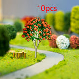 Maxbell 10 Pieces Miniature Trees Train Scenery DIY Crafts Railroad Artificial Trees 13cmx9.5cm