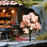 Maxbell 10x Miniature Trees Supplies Decor Sand Table Fake Plants Landscape Ornament 6.5 cm Height