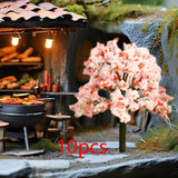 Maxbell 10x Miniature Trees Supplies Decor Sand Table Fake Plants Landscape Ornament 7.7 cm Height
