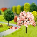 Maxbell 10x Miniature Trees Supplies Decor Sand Table Fake Plants Landscape Ornament 7.7 cm Height