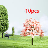 Maxbell 10x Miniature Trees Supplies Decor Sand Table Fake Plants Landscape Ornament 7.7 cm Height