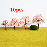 Maxbell 10x Miniature Trees Supplies Decor Sand Table Fake Plants Landscape Ornament 9 cm Height