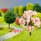 Maxbell 10x Miniature Trees Supplies Decor Sand Table Fake Plants Landscape Ornament 9 cm Height