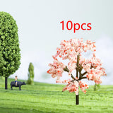 Maxbell 10x Miniature Trees Supplies Decor Sand Table Fake Plants Landscape Ornament 9 cm Height