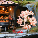 Maxbell 10x Miniature Trees Supplies Decor Sand Table Fake Plants Landscape Ornament 9 cm Height