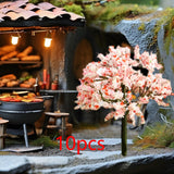 Maxbell 10x Miniature Trees Supplies Decor Sand Table Fake Plants Landscape Ornament 10.5 cm Height