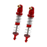 Maxbell 2 Pieces RC Shock Absorber Easy to Install RC Car Parts for 1/12 Scale H12Y+ Red and Silver