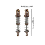 Maxbell 2 Pieces RC Shock Absorber Easy to Install RC Car Parts for 1/12 Scale H12Y+ Champagne Silver