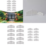 Maxbell 10x Garden Gate Model Miniature Versatile Sturdy White Scene Courtyard Fence Height 3.5 cm