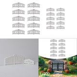 Maxbell 10x Garden Gate Model Miniature Versatile Sturdy White Scene Courtyard Fence Height 3.5 cm