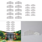 Maxbell 10x Garden Gate Model Miniature Versatile Sturdy White Scene Courtyard Fence Height 3.5 cm