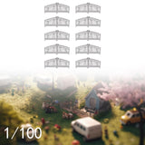 Maxbell 10x Garden Gate Model Miniature Versatile Sturdy White Scene Courtyard Fence Height 3.5 cm