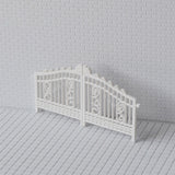 Maxbell 10x Garden Gate Model Miniature Versatile Sturdy White Scene Courtyard Fence Height 3.5 cm