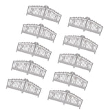Maxbell 10x Garden Gate Model Miniature Versatile Sturdy White Scene Courtyard Fence Height 1.8 cm