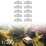 Maxbell 10x Garden Gate Model Miniature Versatile Sturdy White Scene Courtyard Fence Height 1.8 cm