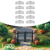 Maxbell 10x Garden Gate Model Miniature Versatile Sturdy White Scene Courtyard Fence Height 1.8 cm