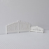 Maxbell 10x Garden Gate Model Miniature Versatile Sturdy White Scene Courtyard Fence Height 1.8 cm