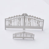 Maxbell 10x Garden Gate Model Miniature Versatile Sturdy White Scene Courtyard Fence Height 1.8 cm