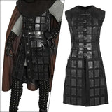 Maxbell Medieval Chest Armor PU Leather for Party Medieval-themed Events Stage Shows Black