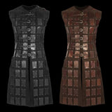 Maxbell Medieval Chest Armor PU Leather for Party Medieval-themed Events Stage Shows Black